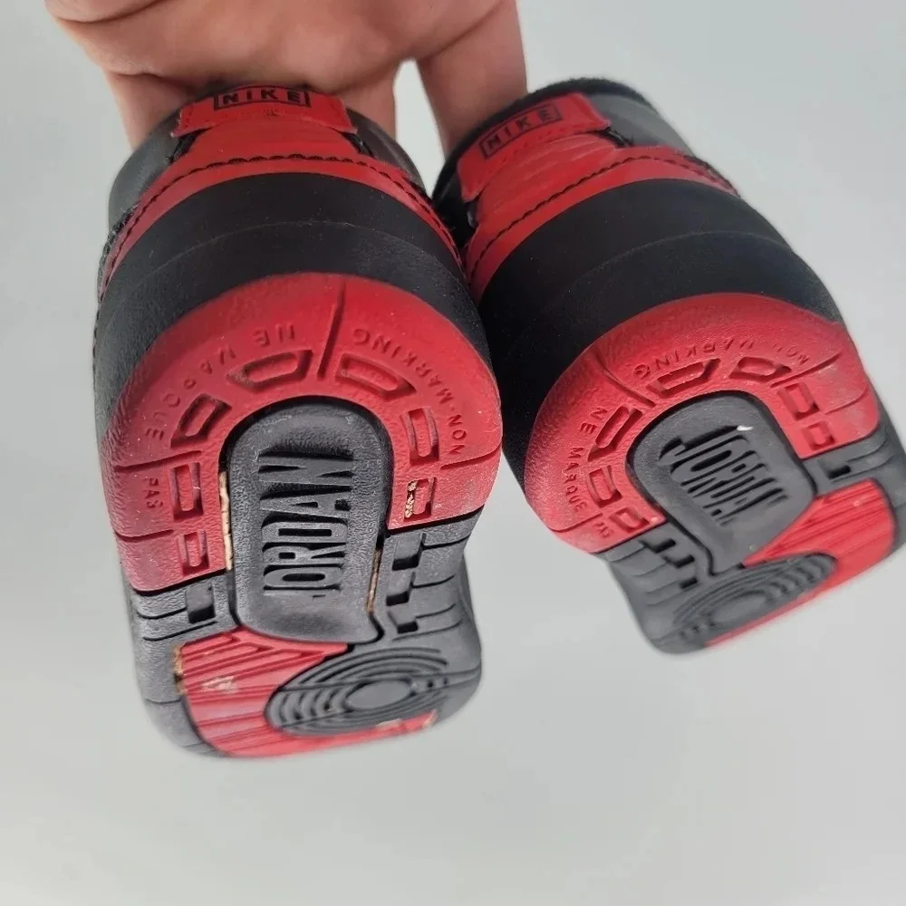 Nike air jordan infant baby retro black red sneakers shoes size 6